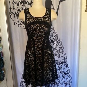 Diane Von Furstenberg black lace dress